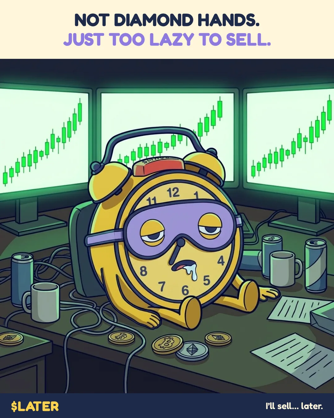 Meme: Not diamond hands. Just too lazy to sell.